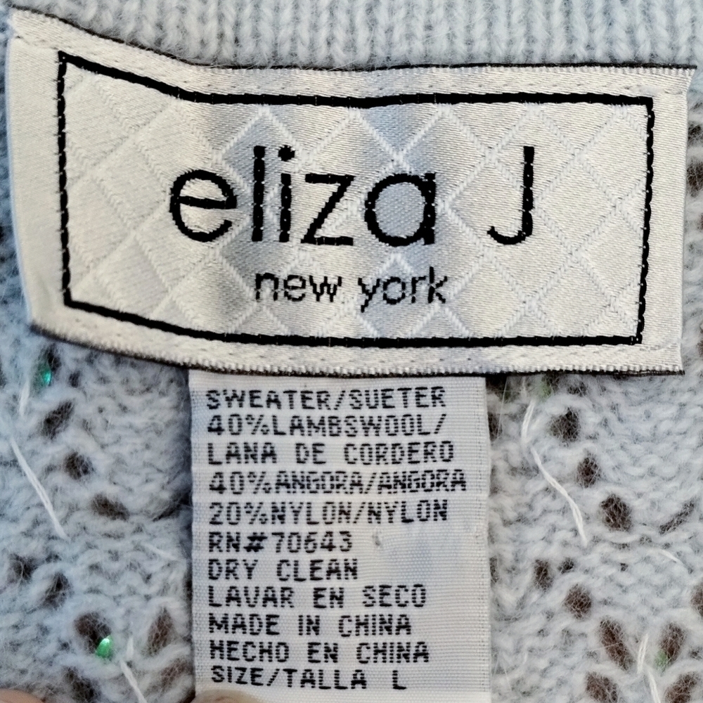 Women's Light Blue Cropped Sweater - Picture 4 of 7